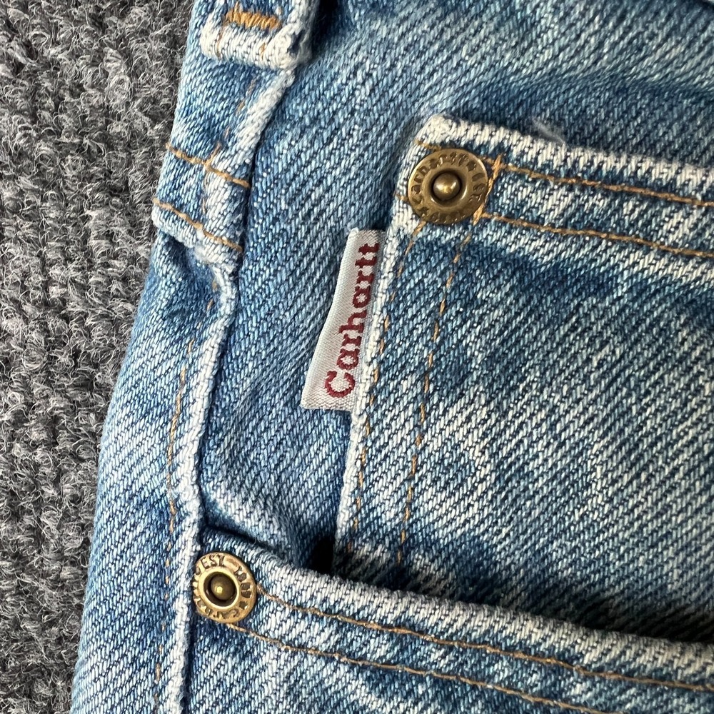 Carhartt Traditional Fit Jeans Mens 36x31.5‎ Blue Denim Cotton Straight Mid Rise - Picture 7 of 13